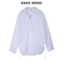 Basic House/百家好2018春秋新款衬衫女职场纯色长袖上衣HSWS521B图片