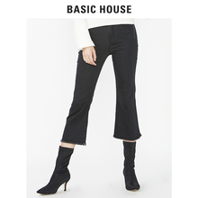 Basic House/百家好冬季新款修身微喇叭显高显瘦裤子女HRDP728A图片