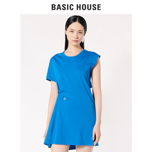 Basic House/百家好2018夏新款露背开叉修身显瘦连衣裙女HSTS321Y图片