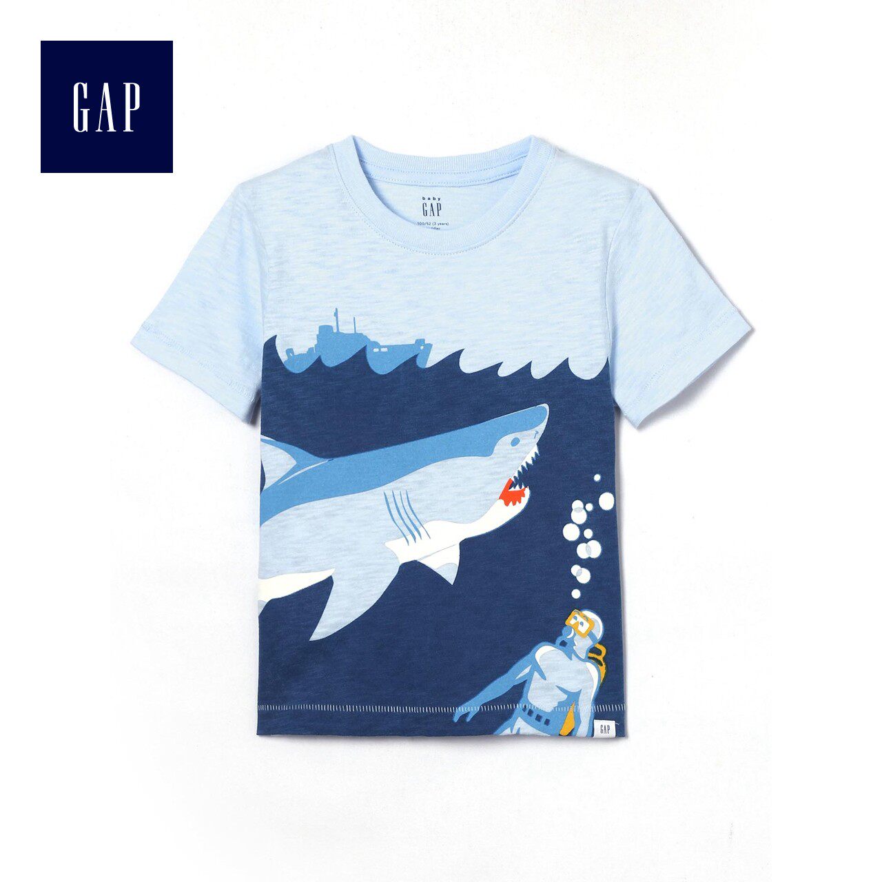 Gap男婴幼童 舒适纯棉妙趣图案短袖T恤260350 2018夏装新款
