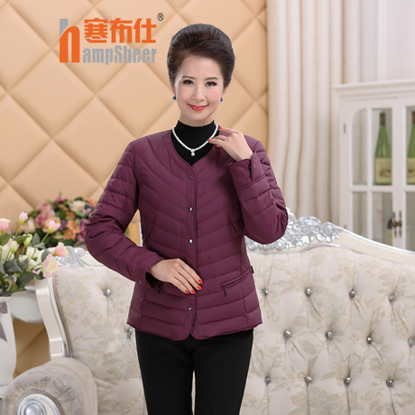 中老年长袖羽绒内胆 大码薄款羽绒服 秋冬新品1772商品大图