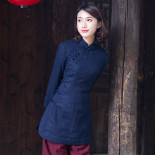 如意风女唐装长袖上衣棉衣冬款中式民国风改良版复古日常旗袍上衣图片
