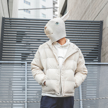 短款 LMTNZD冬季外套男士 加厚面包服日系潮牌羽绒棉服 连帽棉衣韩版