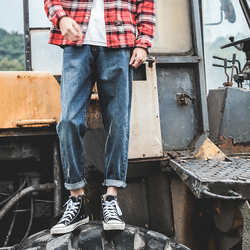 LMTNZD春季牛仔裤男士直筒韩版潮流港风港味加厚修身宽松小脚裤子