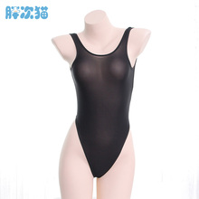 连体高叉死库水 撩汉出品 半透泳衣