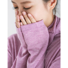 米可可 Z6012文艺大码修身毛边高领打底针织衫羊毛衫女 18秋新图片