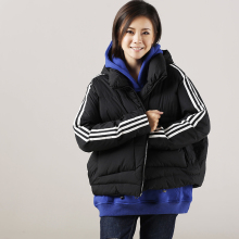 米可可Y1020文艺大码三道杠短款减龄带帽短款羽绒服女 18冬新图片