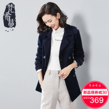 梵希蔓灯芯绒外套女短款秋冬2018新款纯棉双排扣收腰显瘦韩版开衫图片