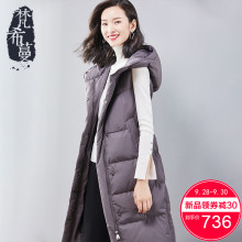 梵希蔓羽绒马甲女修身显瘦2018冬装新款加厚连帽无袖白鸭绒大衣女图片