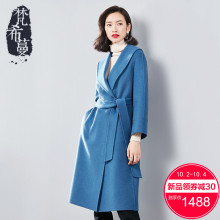 梵希蔓双面呢大衣女2018新款冬季过膝中长款修身显瘦韩版毛呢外套图片
