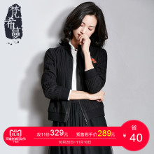 【预售】梵希蔓棒球服女秋冬韩版圆领黑色外套女短款长袖夹克图片