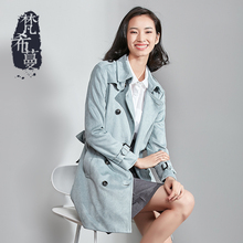 梵希蔓女式风衣女中长款纯色收腰外套女春秋装2017新款潮韩版女装图片