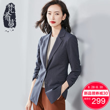 梵希蔓小西服2018新款女秋装长袖韩版修身条纹西装外套短款英伦风图片