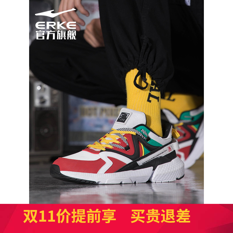 ERKE 2019 Autumn Men's Shoes Sneakers Fashion Running Shoes Men's Vintage Daddy Shoes Versatile Comfortable Fashion Shoes