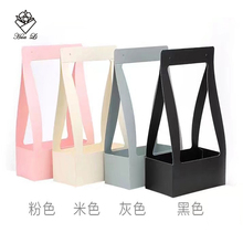 礼盒花艺摆设纸盒花店用品包装 材料 华丽鲜花商务手提花篮包装