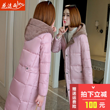 反季棉衣女装2018冬装新款韩版连帽棉服中长款棉袄加厚外套面包服图片