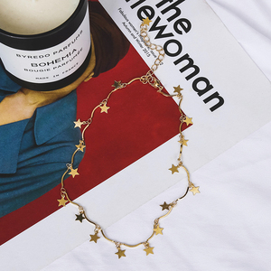 简约星星吊坠项链短款锁骨链