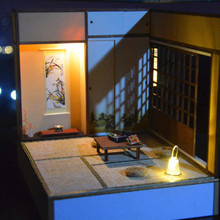 和风手办盒蛋大粘土人屋DIY动漫场景日式模型 娃娃屋 和室场景