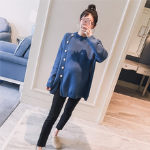 新款 百搭孕妇辣妈针织衫 纯色圆领时尚 2019春装 韩版 孕妇装 毛衣上衣