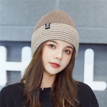韩国套头帽 帽子女冬天针织帽加厚保暖月子帽毛线帽秋冬地主帽时尚