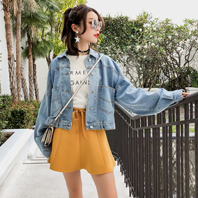 牛仔外套女2018春秋新款ins超火的短款韩版宽