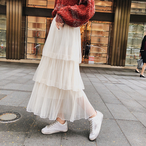 中长款公主时尚高腰半身长裙子