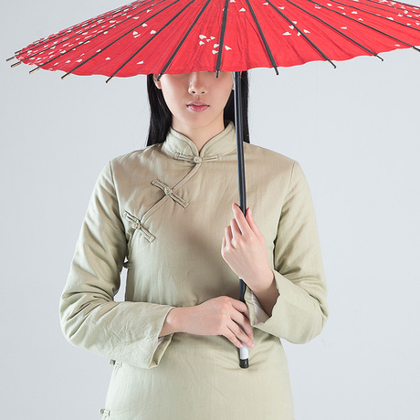 唐装茶人服秋冬女禅意中式棉服中长款改良复古中国风加厚旗袍棉袄商品大图