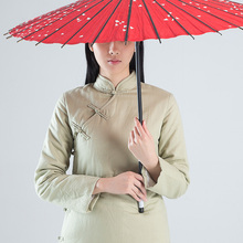 唐装茶人服秋冬女禅意中式棉服中长款改良复古中国风加厚旗袍棉袄图片