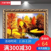 绿牌欧式油画装饰画客厅风景山水 美式餐厅挂画现代玄关黄金满地