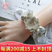 结婚手腕花米色伴娘新娘手花婚礼腕花仙女系原创晚会年会宴会手花