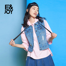 艾格E&joy无袖复古牛仔马甲外套女8E0821036图片