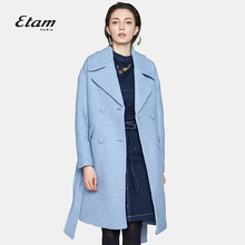 艾格Etam 简约通勤 纯色时尚毛呢大衣女8A013402847图片