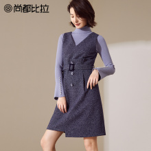 【8折价238元】尚都比拉不规则收腰显瘦韩版高腰无袖背心连衣裙图片