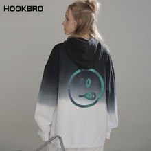 2019嘻哈国潮牌扎染渐变情侣卫衣外套小恶魔鬼脸帽衫 HOOKBRO秋装