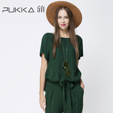 Pukka/蒲牌2018夏装新款商场同款原创设计女装套头天丝衬衫图片