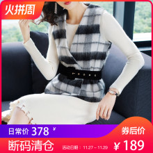 隆缘裳套装裙两件套2017新品女呢子外套潮时尚修身针织连衣裙7959图片