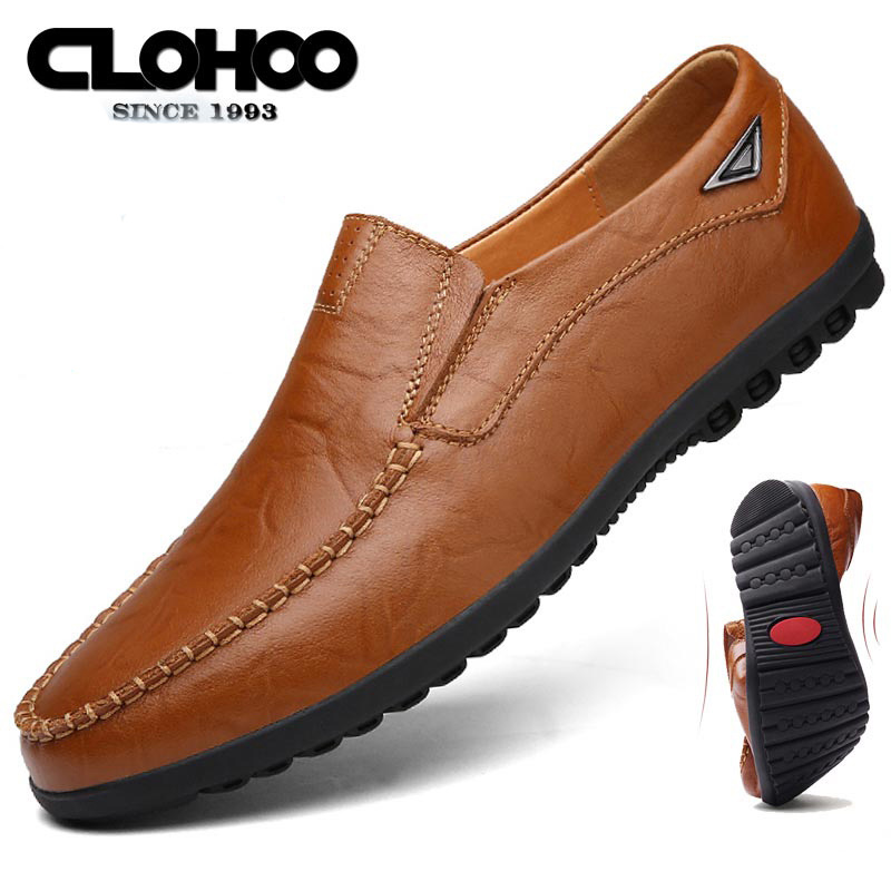 Doudou Shoes Men's Genuine Leather Casual Leather Shoes Men's Warm Cowhide Soft Leather Soft Sole with Fleece Pullover Foot Driving Shoes