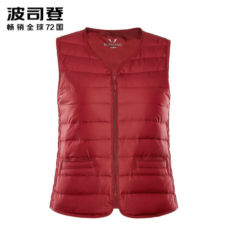 波司登2018新春秋舒适简约内恤马甲女加肥轻薄羽绒内胆B80130008B商品大图