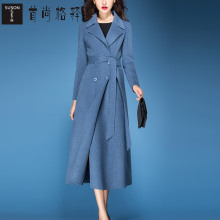 首尚格释毛呢外套女2018新款冬季修身显瘦双面呢中长款呢子大衣女图片