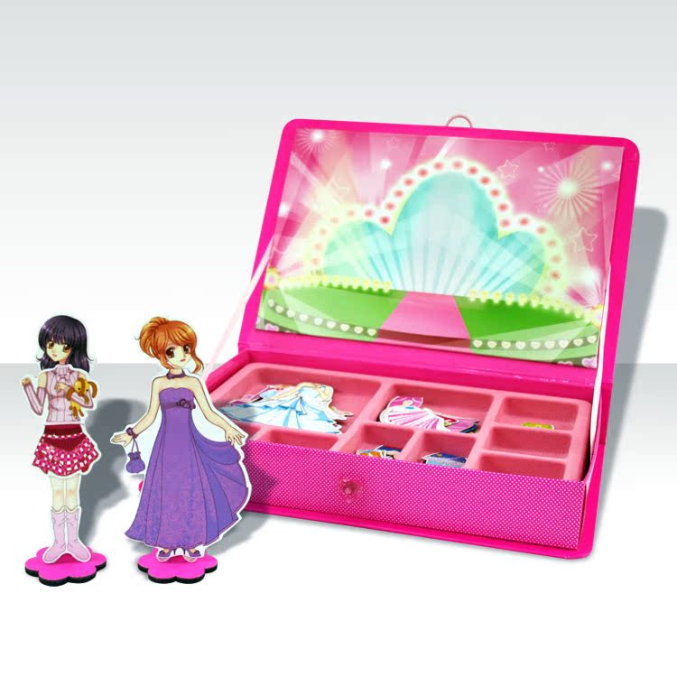 公主玩具换装宝贝磁力智慧拼图游戏盒卡通磁贴