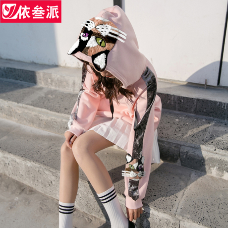 加绒卫衣chic早秋 2018新款女装秋季长袖韩版宽松上衣超火的ins潮商品大图