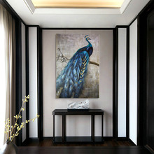 饰美式客厅玄关孔雀羽毛画 美国家居大牌uttermost纯手绘油画装