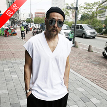 ByTheR韩版 青年夏装 V领嘻哈宽松潮流纯棉休闲无袖 男士 韩国代购 T恤