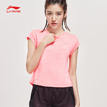 李宁短袖女2019新款速干圆领夏季薄款T恤透气运动服ATSP094-3-7