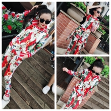 2019秋装女装套装女运动服三件套休闲时尚大码宽松长袖长裤花色春