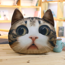 新品猫咪3D仿真猫头抱枕靠垫 暖手办公午休毯子男女朋友生日礼物