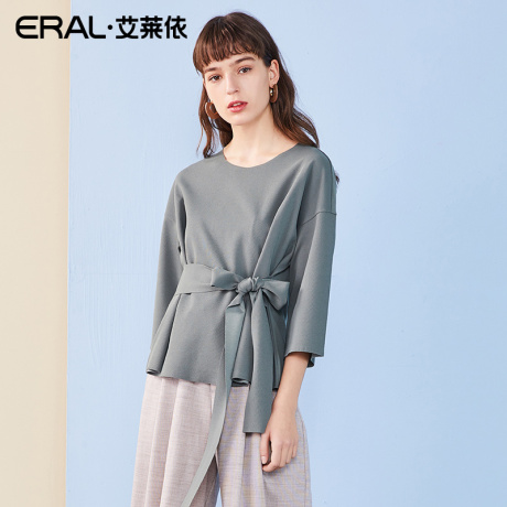 ERAL/艾莱依商场同款夏季宽松针织衫收腰系带上衣601821007商品大图
