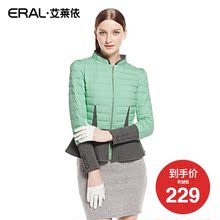 ERAL/艾莱依冬装韩版时尚撞色拼接短款修身羽绒服女羽绒衣潮2027D图片
