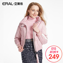 ERAL/艾莱依冬季短款拼接A字版型韩版立领短款冬羽绒衣12021-EDAA图片