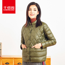千仞岗女士短款纯色羽绒服2018秋冬新款休闲立领外穿外套女229071图片